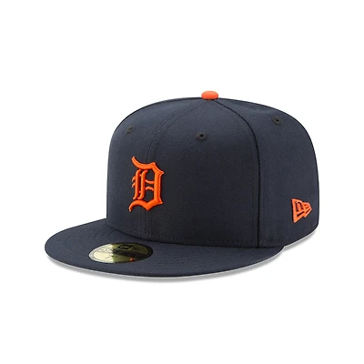 Youth Detroit Tigers Orange on Navy Authentic Collection On-Field Game New Era 59FIFTY Fitted Hat