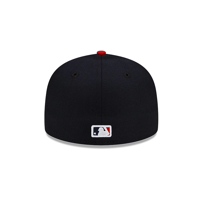 Youth Cleveland Guardians Navy and Red Authentic Collection On-Field Game New Era 59FIFTY Fitted Hat