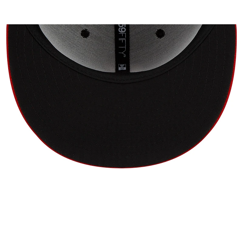 Youth Cleveland Guardians Navy and Red Authentic Collection On-Field Game New Era 59FIFTY Fitted Hat