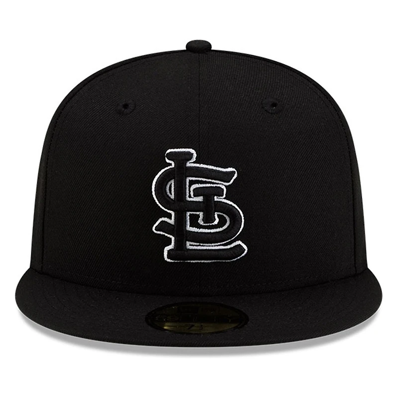 St. Louis Cardinals Black and White Basic New Era 59FIFTY Fitted Hat