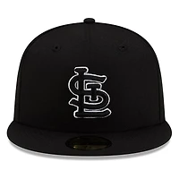 St. Louis Cardinals Black and White Basic New Era 59FIFTY Fitted Hat