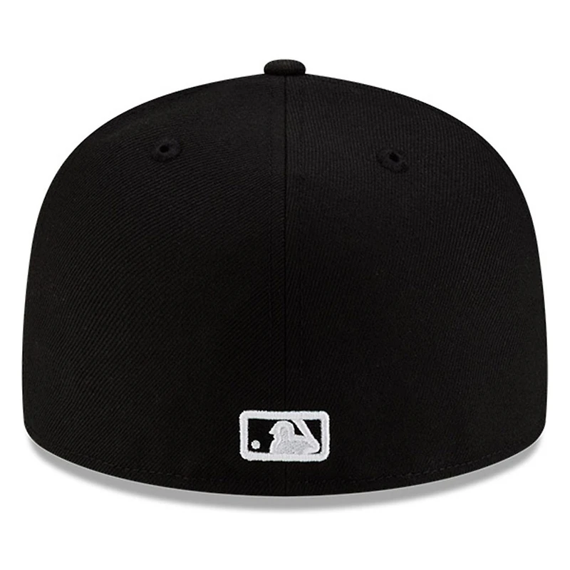 Houston Astros Black and White Basic New Era 59FIFTY Fitted Hat
