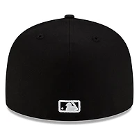 Houston Astros Black and White Basic New Era 59FIFTY Fitted Hat