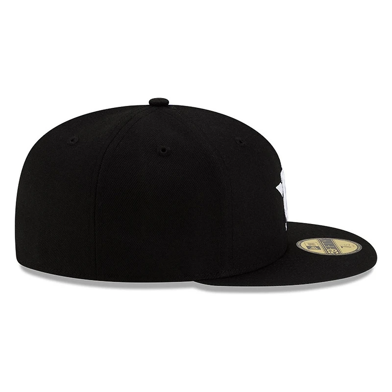 Houston Astros Black and White Basic New Era 59FIFTY Fitted Hat