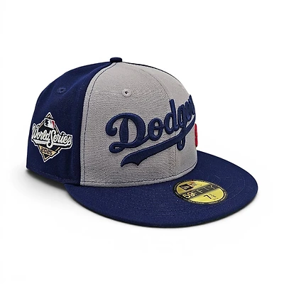Los Angeles Dodgers Grey Dk Royal Leon the Lab World Series 25 Patch Green UV New Era 59FIFTY Fitted Hat