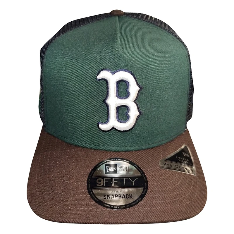 Boston Red Sox Dark Green and Burnt Wood 1999 ASG Patch New Era 9FIFTY A-Frame Trucker Snapback Hat