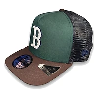 Boston Red Sox Dark Green and Burnt Wood 1999 ASG Patch New Era 9FIFTY A-Frame Trucker Snapback Hat