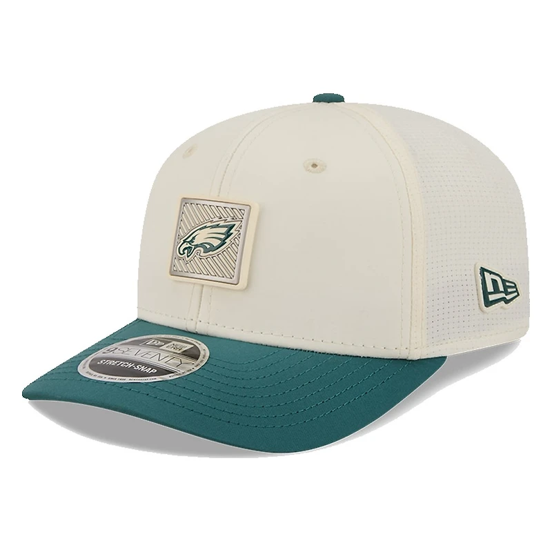 Philadelphia Eagles Cream and Midnight Green 2026 NFL Training Camp New Era 9SEVENTY Adjustable Hat
