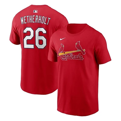 St. Louis Cardinals JJ Wetherholt Red Nike Name & Number T-Shirt