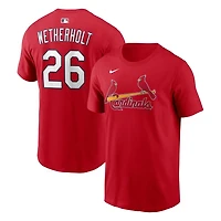 St. Louis Cardinals JJ Wetherholt Red Nike Name & Number T-Shirt