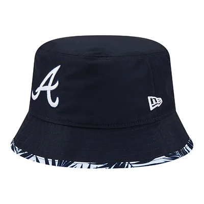 Atlanta Braves Navy Reversible New Era Adult Bucket Hat