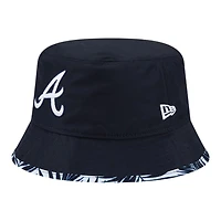 Atlanta Braves Navy Reversible New Era Adult Bucket Hat