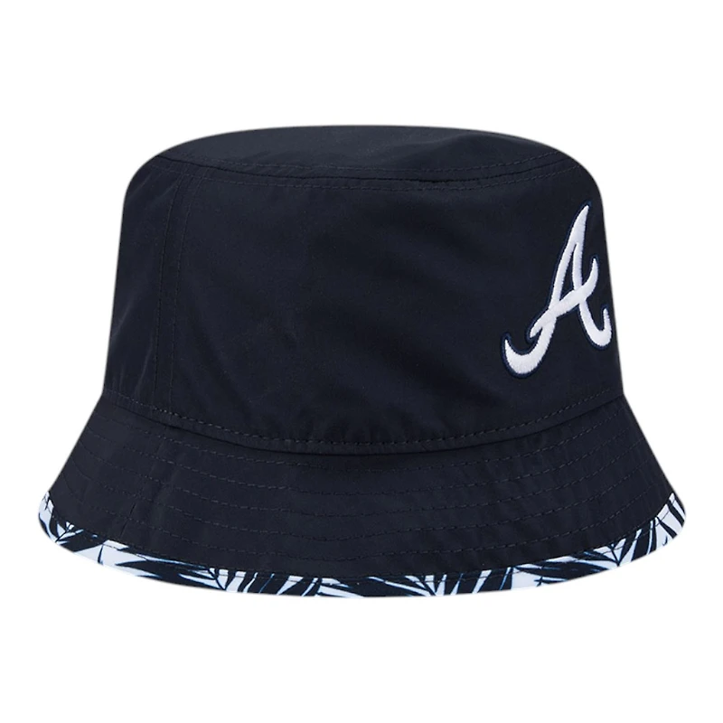 Atlanta Braves Navy Reversible New Era Adult Bucket Hat