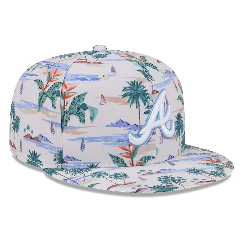 Atlanta Braves Cream Tropical Print 2026 Spring Training Fan Pack New Era 9FIFTY Snapback Hat