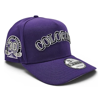 Colorado Rockies Purple 30 Years Patch Leon in the Lab New Era 9FIFTY A-Frame Hat