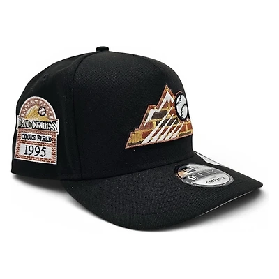 Colorado Rockies Black Coors Field 1995 Patch Leon in the Lab New Era 9FIFTY A-Frame Hat