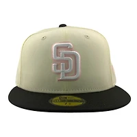 San Diego Padres Chrome and Black with Pink Outline Logo New Era 59FIFTY Fitted Hat