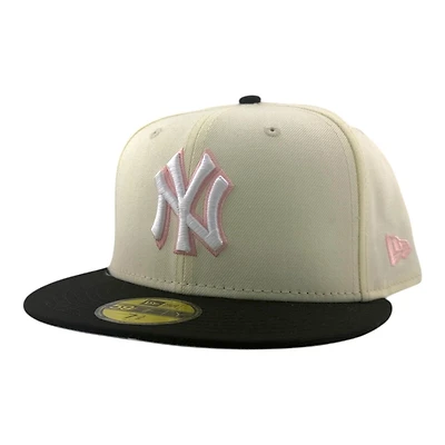 New York Yankees Chrome and Black with Pink Outline Logo Era 59FIFTY Fitted Hat