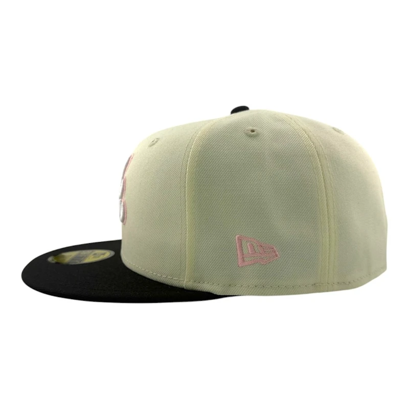Los Angeles Dodgers Chrome and Black with Pink Outline Logo New Era 59FIFTY Fitted Hat