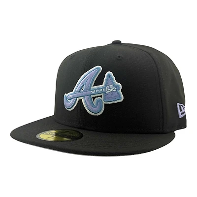 Atlanta Braves Black and Lavender New Era 59FIFTY Fitted Hat
