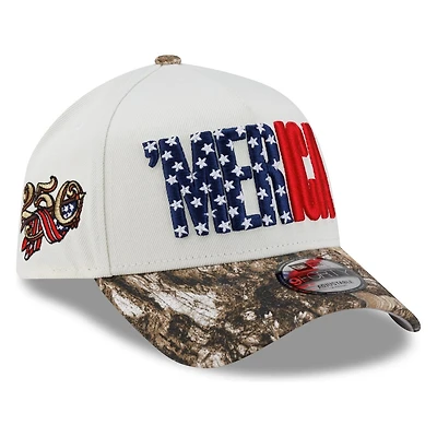 USA White and Camo 'MERICA 250th Anniversary Patch New Era 9FORTY A-Frame Snapback Hat
