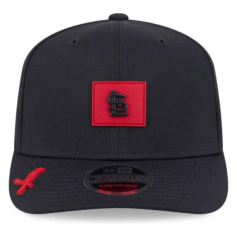 St. Louis Cardinals Charcoal Rubber Patch New Era 9SEVENTY Stretch-Snap Hat