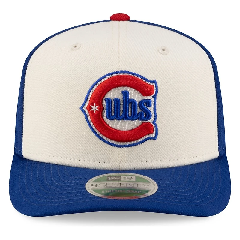 Chicago Cubs Chrome and Royal Blue Throwback New Era 9SEVENTY Stretch-Snap Hat