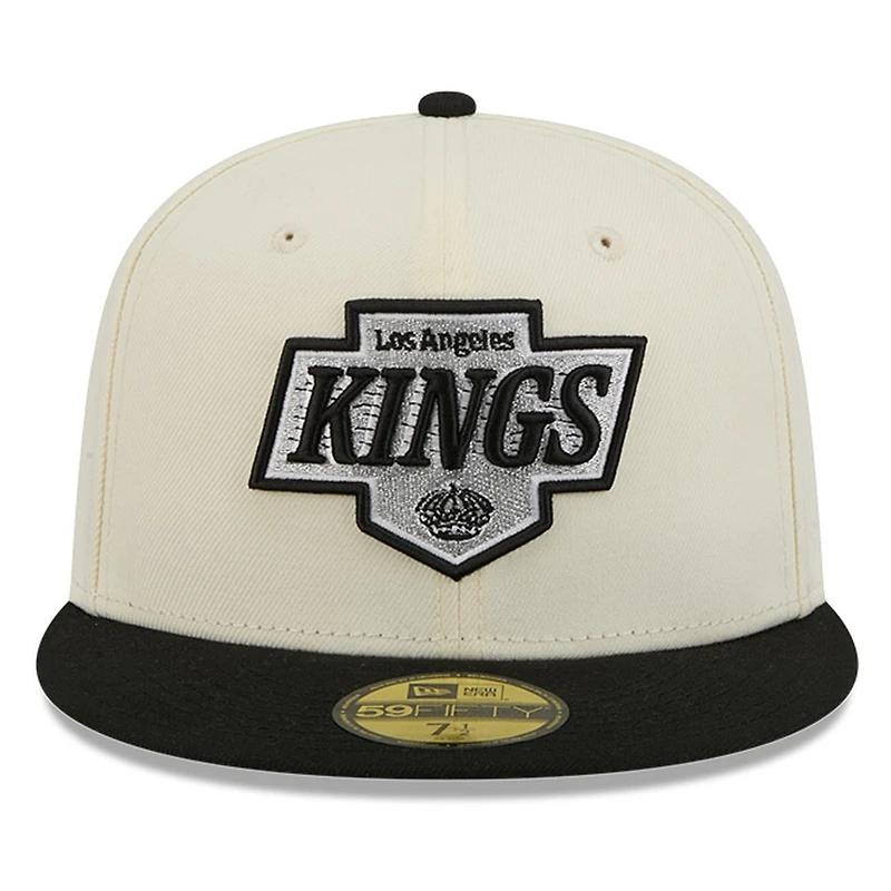 Los Angeles Kings Chrome White Two Tone Basic New Era 59FIFTY Fitted Hat