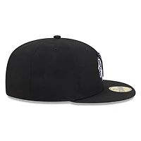 Chicago Blackhawks Black White Outline Basic New Era 59FIFTY Fitted Hat