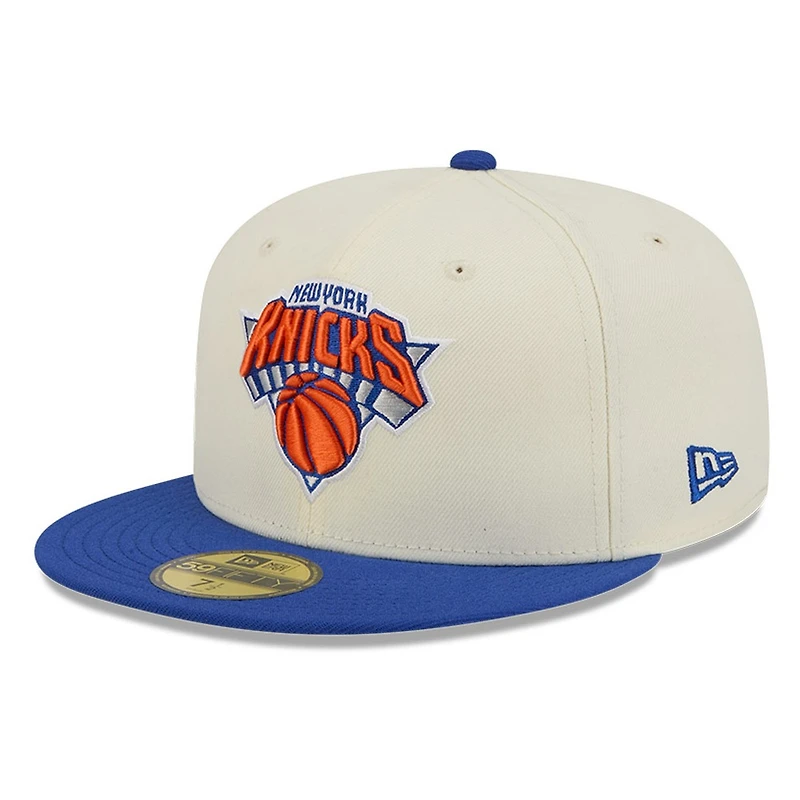 New York Knicks Chrome White Two Tone Basic Era 59FIFTY Fitted Hat