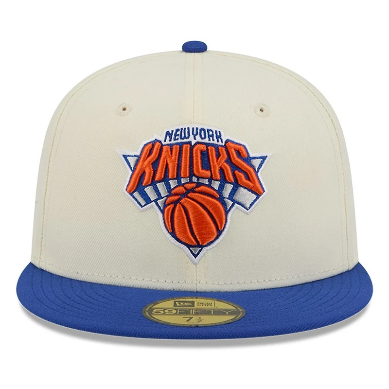 New York Knicks Chrome White Two Tone Basic Era 59FIFTY Fitted Hat