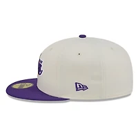 Los Angeles Lakers Chrome White Two Tone Basic New Era 59FIFTY Fitted Hat