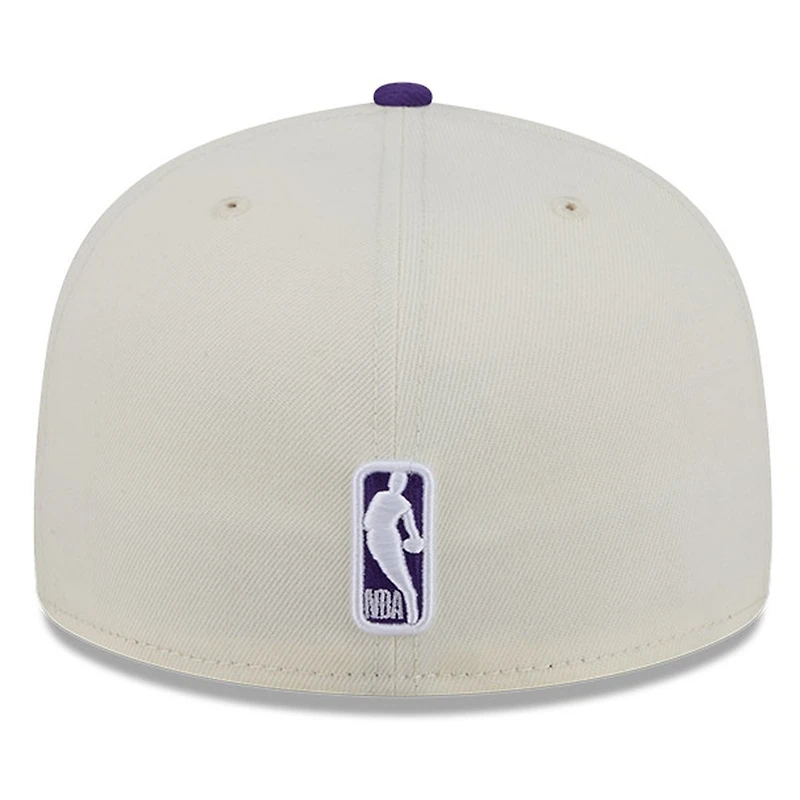 Los Angeles Lakers Chrome White Two Tone Basic New Era 59FIFTY Fitted Hat