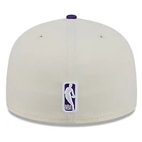 Los Angeles Lakers Chrome White Two Tone Basic New Era 59FIFTY Fitted Hat