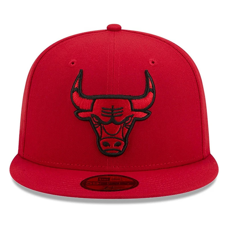 Chicago Bulls Scarlet Red and Black Basic New Era 59FIFTY Fitted Hat