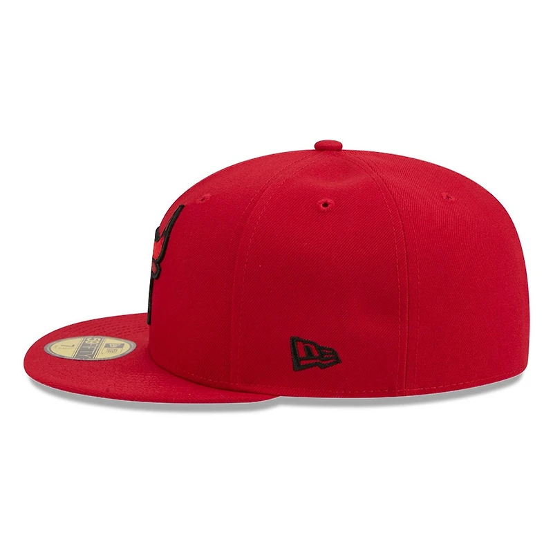 Chicago Bulls Scarlet Red and Black Basic New Era 59FIFTY Fitted Hat