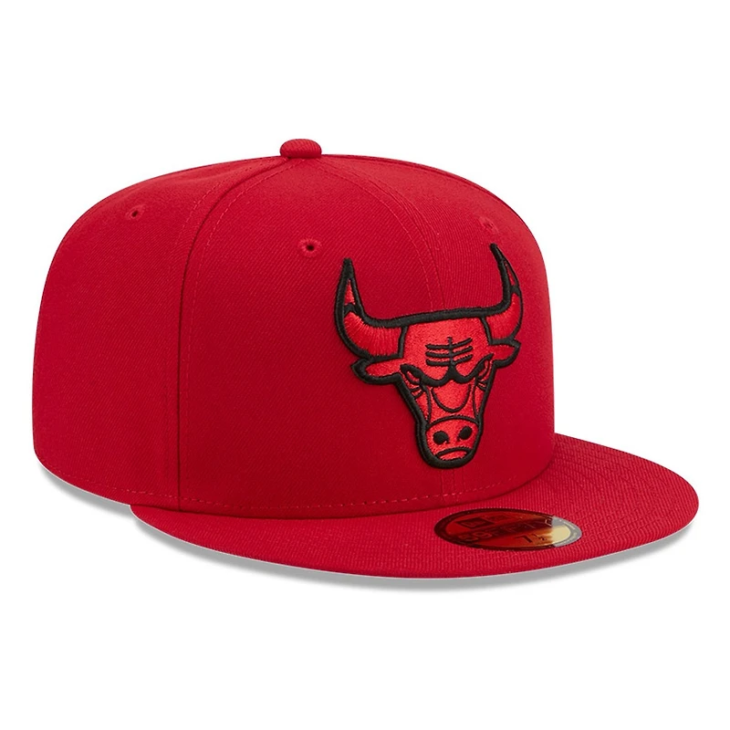 Chicago Bulls Scarlet Red and Black Basic New Era 59FIFTY Fitted Hat