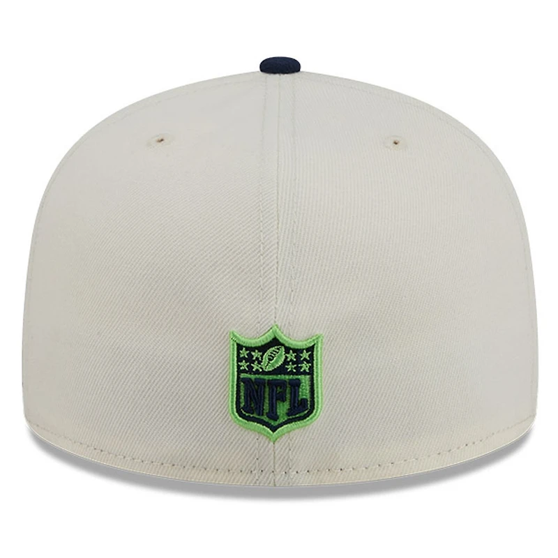 Seattle Seahawks Chrome White Two Tone Basic New Era 59FIFTY Fitted Hat