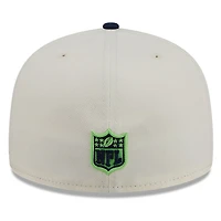 Seattle Seahawks Chrome White Two Tone Basic New Era 59FIFTY Fitted Hat