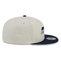 Seattle Seahawks Chrome White Two Tone Basic New Era 59FIFTY Fitted Hat