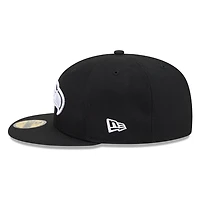 Seattle Seahawks Black White Outline Basic New Era 59FIFTY Fitted Hat