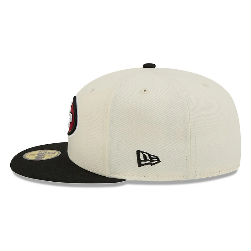 San Francisco 49ers Chrome White Two Tone Basic New Era 59FIFTY Fitted Hat