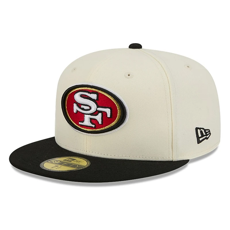 San Francisco 49ers Chrome White Two Tone Basic New Era 59FIFTY Fitted Hat
