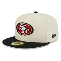 San Francisco 49ers Chrome White Two Tone Basic New Era 59FIFTY Fitted Hat