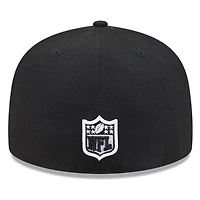 San Francisco 49ers Black White Outline Basic New Era 59FIFTY Fitted Hat