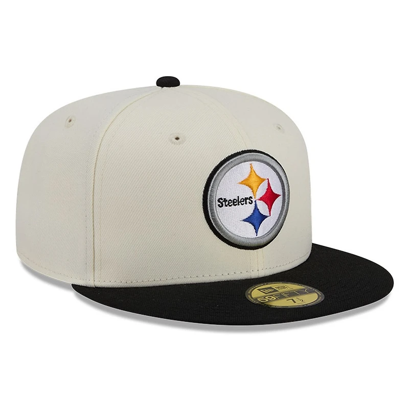Pittsburgh Steelers Chrome White Two Tone Basic New Era 59FIFTY Fitted Hat