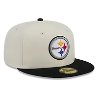 Pittsburgh Steelers Chrome White Two Tone Basic New Era 59FIFTY Fitted Hat