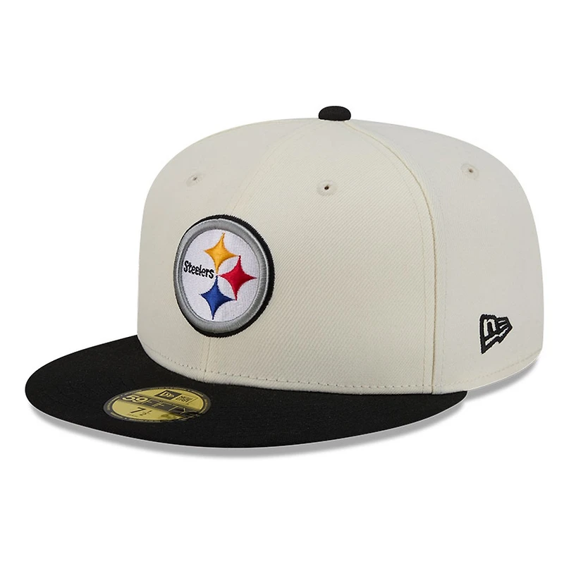 Pittsburgh Steelers Chrome White Two Tone Basic New Era 59FIFTY Fitted Hat