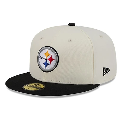 Pittsburgh Steelers Chrome White Two Tone Basic New Era 59FIFTY Fitted Hat