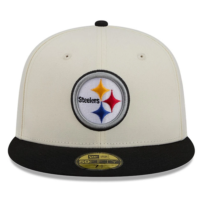 Pittsburgh Steelers Chrome White Two Tone Basic New Era 59FIFTY Fitted Hat